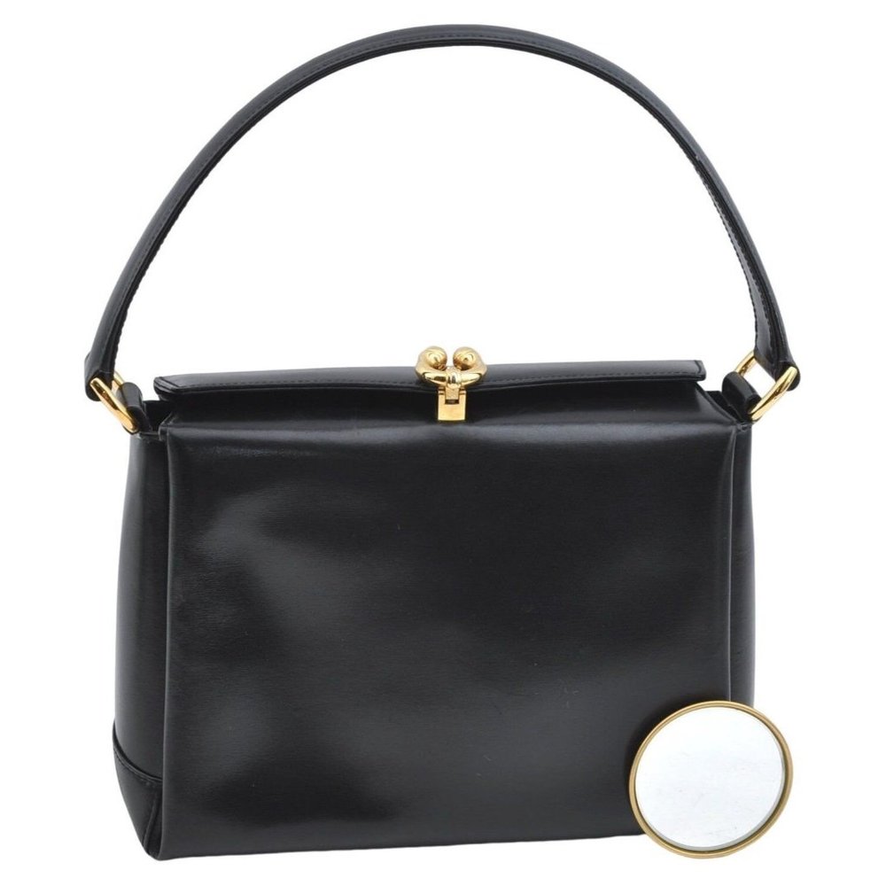 Tom Ford era Gucci Black Leather Bamboo line 2-way Kelly Top-handle Shoulder Bag